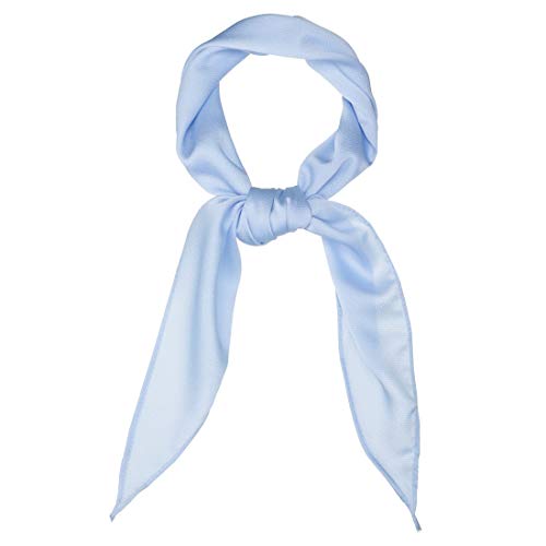Allegra K Solid Color Rhombus Neck Scarf Scarves Skinny Long Neckerchief for Women Light Blue
