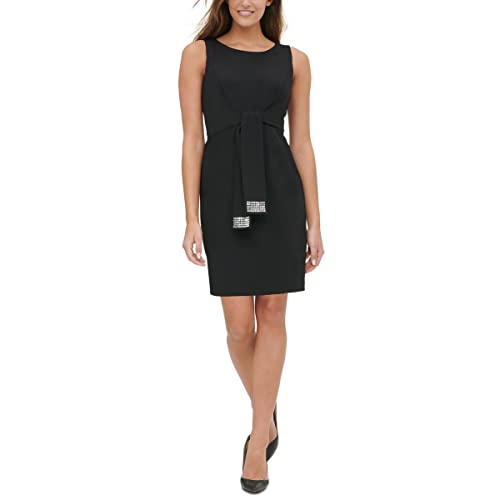 Tommy Hilfiger Womens Embellished Short Sheath Dress Black 18