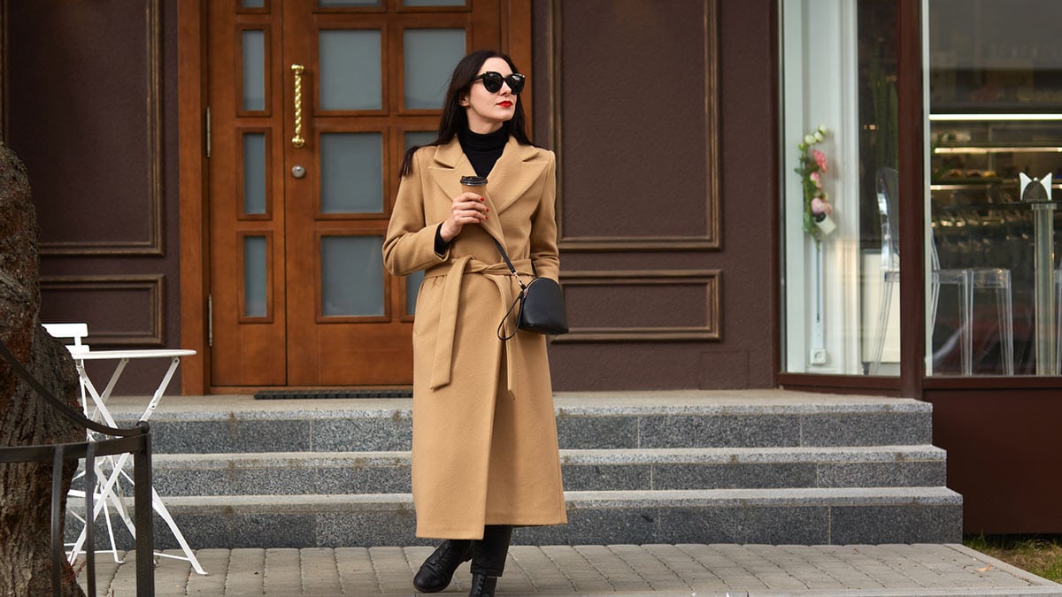 Woman wearing long coat